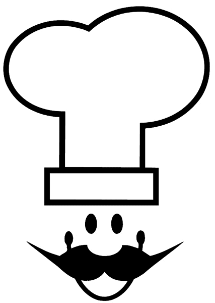 Chef symbol vinyl sticker. Customize on line.  Restaurants Bars Hotels 079-0440